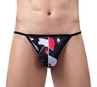 Men's Sexy Lingerie Underpants G-Strings Pouch Male Underpants Comfortable Breathable Hot Funny Thong String Briefs Fun Hole Opening Binding Type T Pants Summer Swimsuit Black