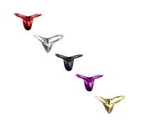 Men's Sexy Liquid Metallic Briefs Shiny Thongs Y-Fronts Bulge Pouch G-String Hollow-Out Sparkly Slips Erotic Tanga Stretchy Underwear Comfort Panties for Clubwear Rave Party Multicolor