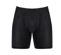 Men's Sexy Mesh Boxer Briefs Ice Silk Breathable Underwear Lengthened Sports Underpants, Black 1pc, 3XL