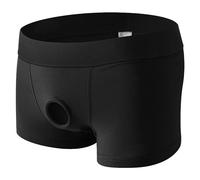 Men's Sexy Open Front Strapless Underwear Hollow Pouch Boxer Briefs Trunks Cut Out Bikini Trunks Shorts Undie (Black,M)