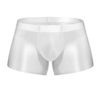 Men's Sexy Silky Boxers, Seamless Sheer Ultra Thin Cycling Boxer Briefs, See Through Smooth Underpant Mens Glossy Panties Silky Boxers, High Elastic Transparent Mens Shorts Swim Trunks for Sports