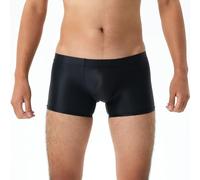 Men's Sexy Silky Boxers, Seamless Sheer Ultra Thin Cycling Boxer Briefs, See Through Smooth Underpant Mens Glossy Panties Silky Boxers, High Elastic Transparent Mens Shorts Swim Trunks for Sports