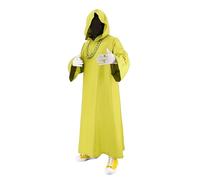 Mens Shadow Wizard Costume Money Gang Robe Cosplay Cloak with Chain Ring Halloween Gang Outfit, Yellow, Medium(Height:67-71in)