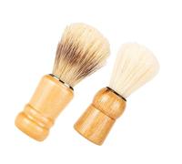 Mens Shaving Brush 2pcs Wood Handle for Beard Care Styling | Hair Salon Use, Home Use, Nylon Bristles, Two Piece Pack, Made for Men, Father's Day Gift
