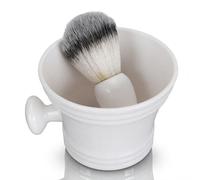 Mens Shaving Brush Kit, Soft Hair Shaving Brush, Men Beard Foaming Brush Set Soap Bowl Brush Rack Rich Foam Soft Hair Beard Grooming Brush Kit