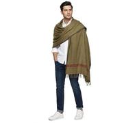 Men's Shawl Lightweight Summer Scarf - Cashmere Feel Shemagh Keffiyeh Wrap, Soft Breathable Cotton Blend Scarves for Men, All Season Festival Travel Beach Scarf, Generous 70×34" Gift (Green Olive)