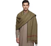 Men's Shawl Lightweight Summer Scarf - Cashmere Feel Shemagh Keffiyeh Wrap, Soft Breathable Cotton Blend Scarves for Men, All Season Festival Travel Beach Scarf, Generous 70×34" Gift (Green Olive)