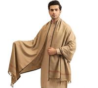 Men's Shawl Lightweight Summer Scarf - Cashmere Feel Shemagh Keffiyeh Wrap, Soft Breathable Cotton Blend Scarves for Men, All Season Festival Travel Beach Scarf, Generous 70×34" Gift (Light Brown)
