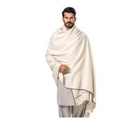 Men's Shawl Lightweight Summer Scarf - Cashmere Feel Shemagh Keffiyeh Wrap, Soft Breathable Cotton Blend Scarves for Men, All Season Festival Travel Beach Scarf, Generous 70×34" Gift (White)