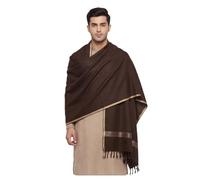 Men's Shawl Lightweight Summer Scarf - Cashmere Feel Shemagh Keffiyeh Wrap, Soft Breathable Cotton Blend Scarves for Men, All Season Festival Travel Beach Scarf, Generous 70×34" Gift (Dark Brown)