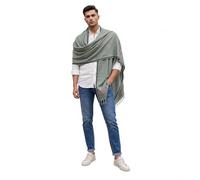Men's Shawl Lightweight Summer Scarf - Cashmere Feel Shemagh Keffiyeh Wrap, Soft Breathable Cotton Blend Scarves for Men, All Season Festival Travel Beach Scarf, Generous 70×34" Gift (Sage Green)