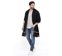 Men's Shawl Lightweight Summer Scarf - Cashmere Feel Shemagh Keffiyeh Wrap, Soft Breathable Cotton Blend Scarves for Men, All Season Festival Travel Beach Scarf, Generous 70×34" Gift (Black)