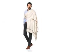 Men's Shawl Lightweight Summer Scarf - Cashmere Feel Shemagh Keffiyeh Wrap, Soft Breathable Cotton Blend Scarves for Men, All Season Festival Travel Beach Scarf, Generous 70×34" Gift (White)