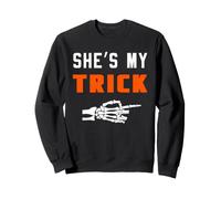 Mens She’s My Trick Matching Couples Halloween Sweatshirt