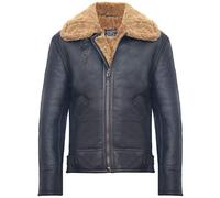 Mens Sheepskin Jacket B3 Flying Leather Classic RAF Aviator Pilot Brown Cream 4XL