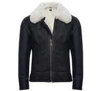 Mens Sheepskin Jacket B3 Flying Leather Classic RAF Aviator Pilot Brown Cream S