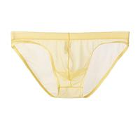 Men's Sheer Mesh Briefs, Sexy Low Rise Transparent Underwear, Lightweight Breathable Stretch Bikini Panties, Soft See-Through Thongs, Comfortable T-Back Lingerie, Erotic Men’s Underpants