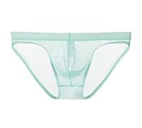 Men's Sheer Mesh Briefs, Sexy Low Rise Transparent Underwear, Lightweight Breathable Stretch Bikini Panties, Soft See-Through Thongs, Comfortable T-Back Lingerie, Erotic Men’s Underpants
