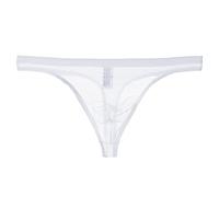 Men's Sheer Mesh Thong Underwear Bare Feel Sensual Lingerie Sensual Sheer Design With A Modern Fit Comfortable Soft Stretch Ultra Lightweight And Barely-There Comfort White