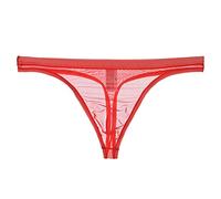 Men's Sheer Mesh Thong Underwear Bare Feel Sensual Lingerie Sensual Sheer Design With A Modern Fit Comfortable Soft Stretch Ultra Lightweight And Barely-There Comfort Red