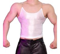 Men's Sheer Tank Top Stretch Undershirt Sexy Sleeveless Shirt See Through Slim Fitness Gym Workout Sports Muscle Vest Music Festival Disco Rave Party Night Club Costume Streetwear Beach Summer Tops