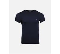 Men's Shiny Logo Organic Cotton T-Shirt, Armani Blue - Black