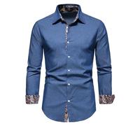 Men's Shirt Casual Formal Classic Button Down Dress Shirts Long Sleeve Regular Fit Mens Hipster Paisley Patchwork Design Slim Fit Long Sleeve Button Up Dress Shirts Mens Casual Funky T-Shirts Tops