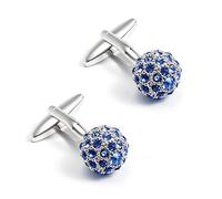 Men's Shirt Cufflinks Blue Spherical Crystal Rhinestone Men's Cuff Nails Business French Shirt Cuff Buttons Cufflinks