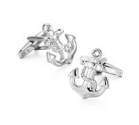 Men's Shirt Cufflinks Copper Material Golf Chess Ship Rudder Anchor Playing Card Design Cuffbutton For Wedding, Banquet, Ceremony(Color 7)