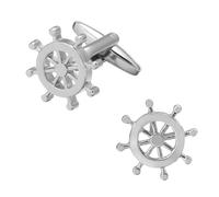 Men's Shirt Cufflinks Copper Material Golf Chess Ship Rudder Anchor Playing Card Design Cuffbutton For Wedding, Banquet, Ceremony(Color 8)