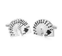 Men's Shirt Cufflinks Copper Material Golf Chess Ship Rudder Anchor Playing Card Design Cuffbutton For Wedding, Banquet, Ceremony(Color 12)