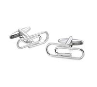 Men's Shirt Cufflinks Copper Material Paper Clip Five Pointed Star Stock Mathematical Symbol Fashionable Cufflink For Wedding, Banquet, Ceremony(Color 2)