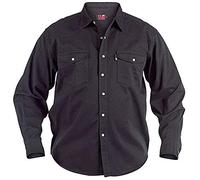 MENS SHIRT DUKE LONDON WESTERN BLACK LONG SLEEVE SHIRT KING SIZE (2XL)