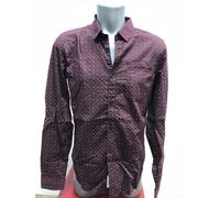Men's Shirt Garcia 100% Cotton Size L Color Bordeaux New