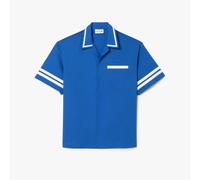 Men's Shirt Lacoste Relaxed-Fit Print Back Short Sleeve Button up in Blue