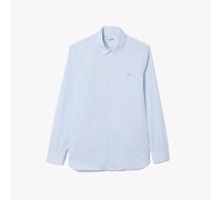Men's Shirt Lacoste Slim-Fit Plaid Poplin Button up in White and Blue
