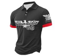 Mens Shirt,Polo Shirts For Men Adult,Men's Shirts Casual Loose Fit Shirt by European and World War II German Printed Theme for Everyday Wear on UK Platform (Grey, XXXL)