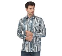 Men's Shirt Ted Baker Chorley Butterfly Stripe Print Button up in Blue