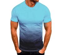 Mens Shirts Big and Tall Short Sleeve Crew Neck Slim Fit Casual Camisas para Hombres Athletic Muscle Fashion Summer Shirt Blue