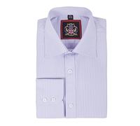 Mens Shirts, Business Formal Dress Office Wedding. Single or Double Cuff. Janeo British Apparel The Canterbury Self Stripe Shirt - Lavender, Single Cuff, 14.5in