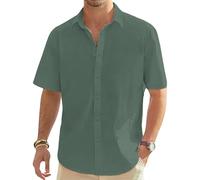 Mens Shirts Button Down Linen Shirts Men 2026 Fashion Clothing Regular Fit Short Sleeve Summer Tops Cotton Beach Holiday Hawaiian Tshirts Big And Tall Shiteshirts Cheesecloth Dress Work Tops Plus Size