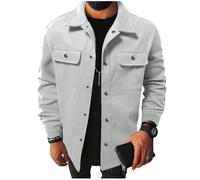 Men's Shirts Button Down Long Sleeve Shacket Flap Chest Pockets Utility Soft Warm Overcoat Stylish Regular Fit Plain Autumn Winter Casual Outdoor Shirts
