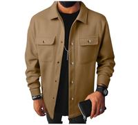 Men's Shirts Button Down Long Sleeve Shacket Flap Chest Pockets Utility Soft Warm Overcoat Stylish Regular Fit Plain Autumn Winter Casual Outdoor Shirts
