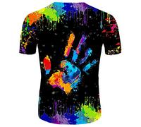 Men's Shirts Casual Short Sleeved Shirts for Men Holiday Beach Shirt Flame with Round Neck T Shirt 3D Top Sleeve Blue Printed Summer Short Men's Blouse