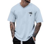 Men's Shirts Casual Workwear T Shirts Short Sleeve O Neck Tshirt Traditional Style Designer T Shirts Athletic Basic Tee Hippie Stretch Summer Beach Tees Sportwear (Light Blue,3XL)