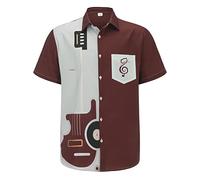 Mens Shirts Comfy White Shirt Men Short Sleeved O Neck Gym Tops for Men Patchwork Grandad Shirts for Men Loose Fit Graphic Tees Y2K T Shirts Blouses