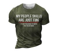 Mens Shirts Crew Neck Pattern Letter Print Raglan Sleeves Summer T Shirts Short Sleeve Papa Tops Comfortable T Shirt Printing Shirts for Men Adult Loose Casual Tops