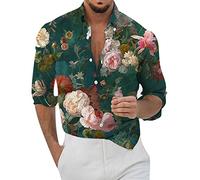 Mens Shirts Hawaiian Shirt for Men Big and Tall Men Casual Button Down Short Sleeve Beach Retro Shirt Party Clothing Print Button Down Tops Blouse Short Sleeve T-Shirt Casual Slim Men's Shirts