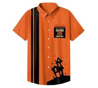 Mens Shirts Large Tall 3D Halloween Printed Casual Short Sleeve O Neck T Shirts Spandex Halloween Party Gift Shirts for Men Red