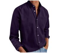 Men's Shirts Long Sleeve Button Down Tops Lapel Regular Fit Tee Pockets Smart Lightweight Summer Casual Blouse Solid Work Office Business Wrinkle Free Holiday Beach Travel UK S M L XL 2XL 3XL 4XL 5XL